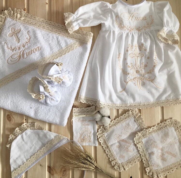 Крестильный набор "Пшеничный" с вашим именем