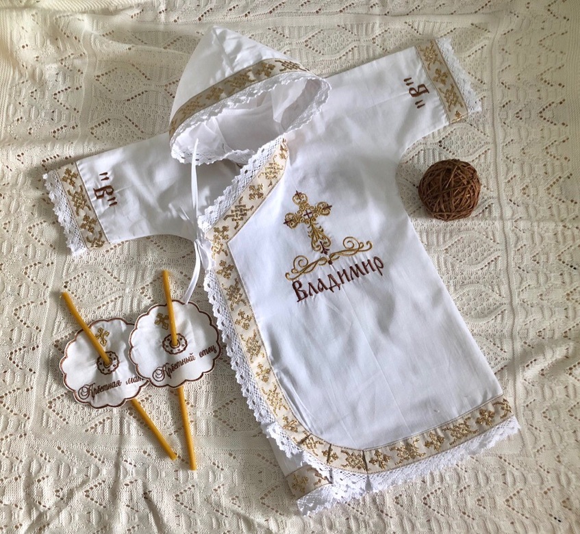 Крестильная рубашка "Церковная тесьма"