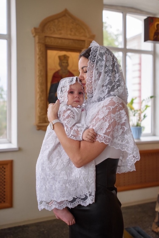 Церковный капюшон "Белая роза"