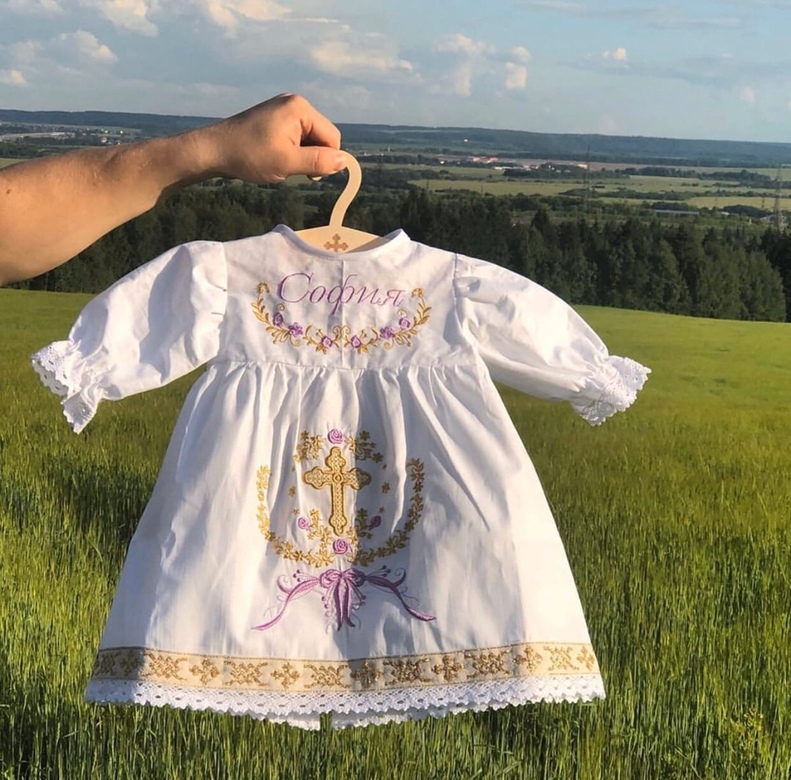 Крестильное платье "Золотая сирень"