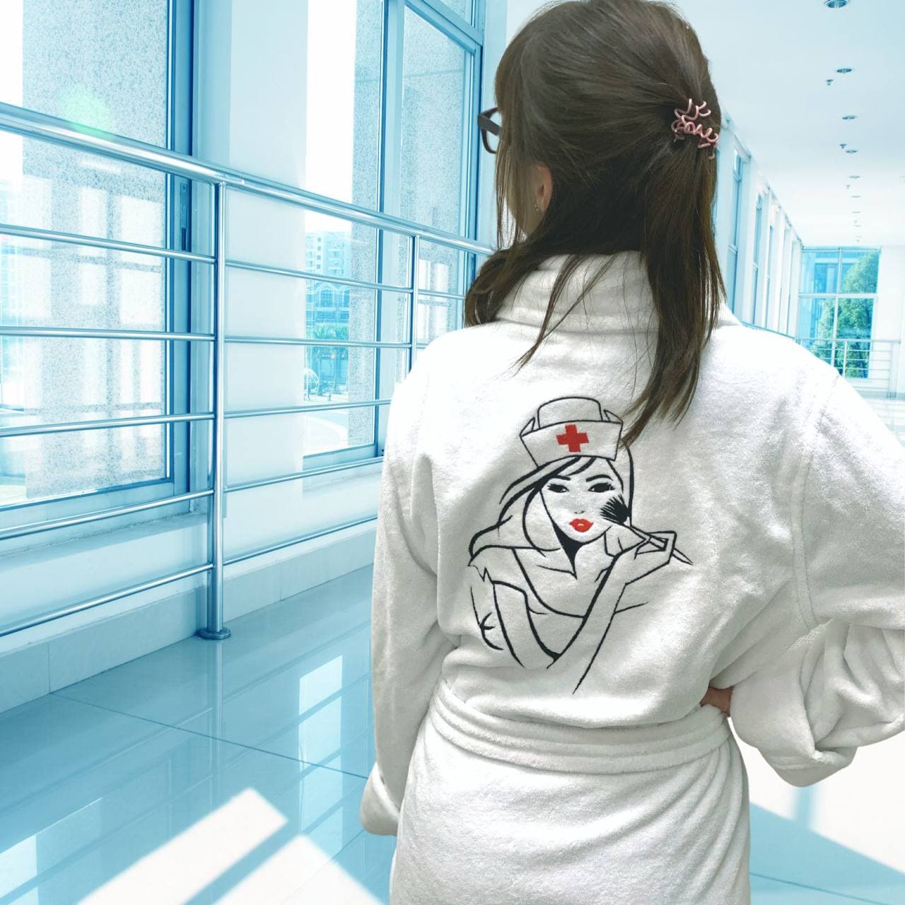 Именной  женский махровый халат