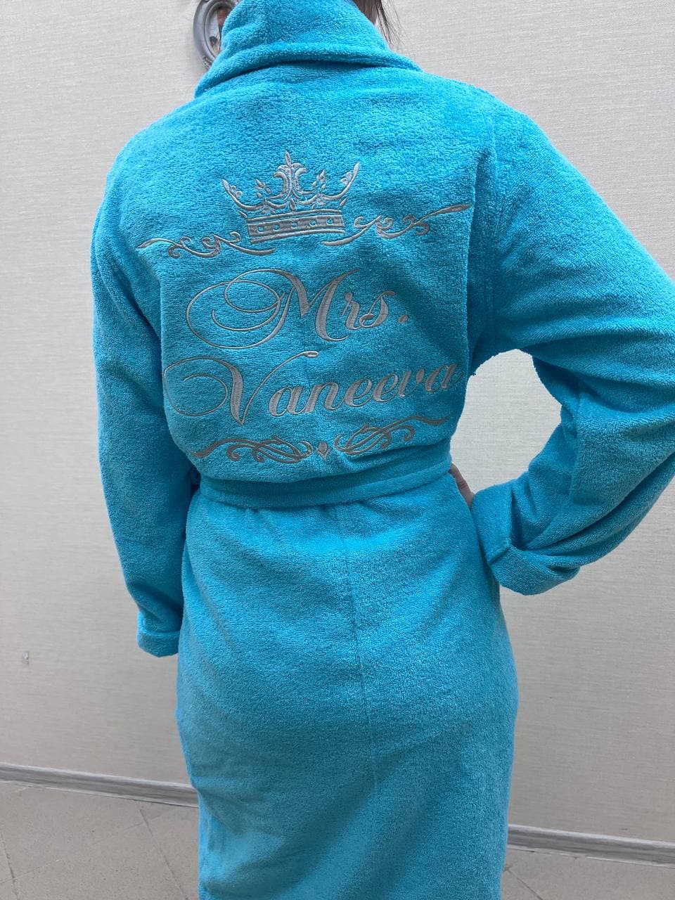 Именной  женский махровый халат