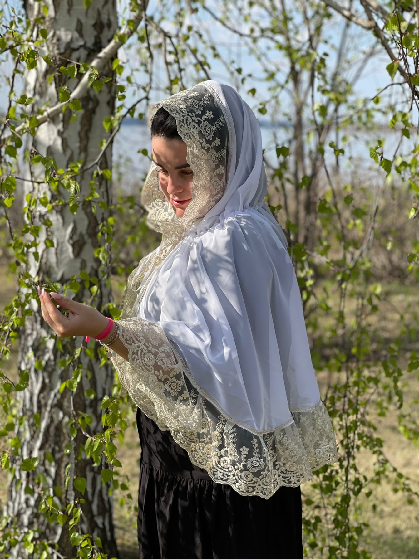 Церковный капюшон "Роскошь" золотое кружево