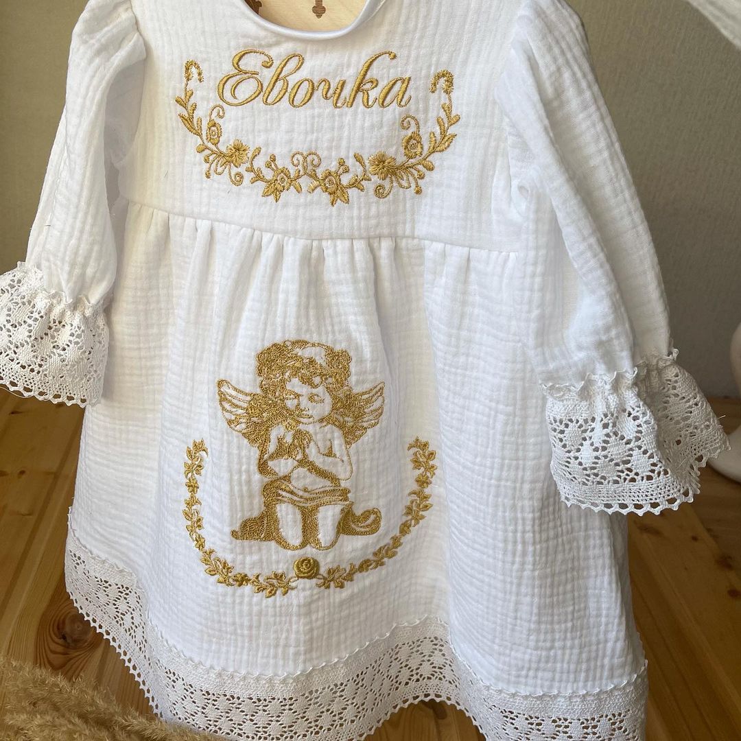 Крестильное платье Евочка муслин