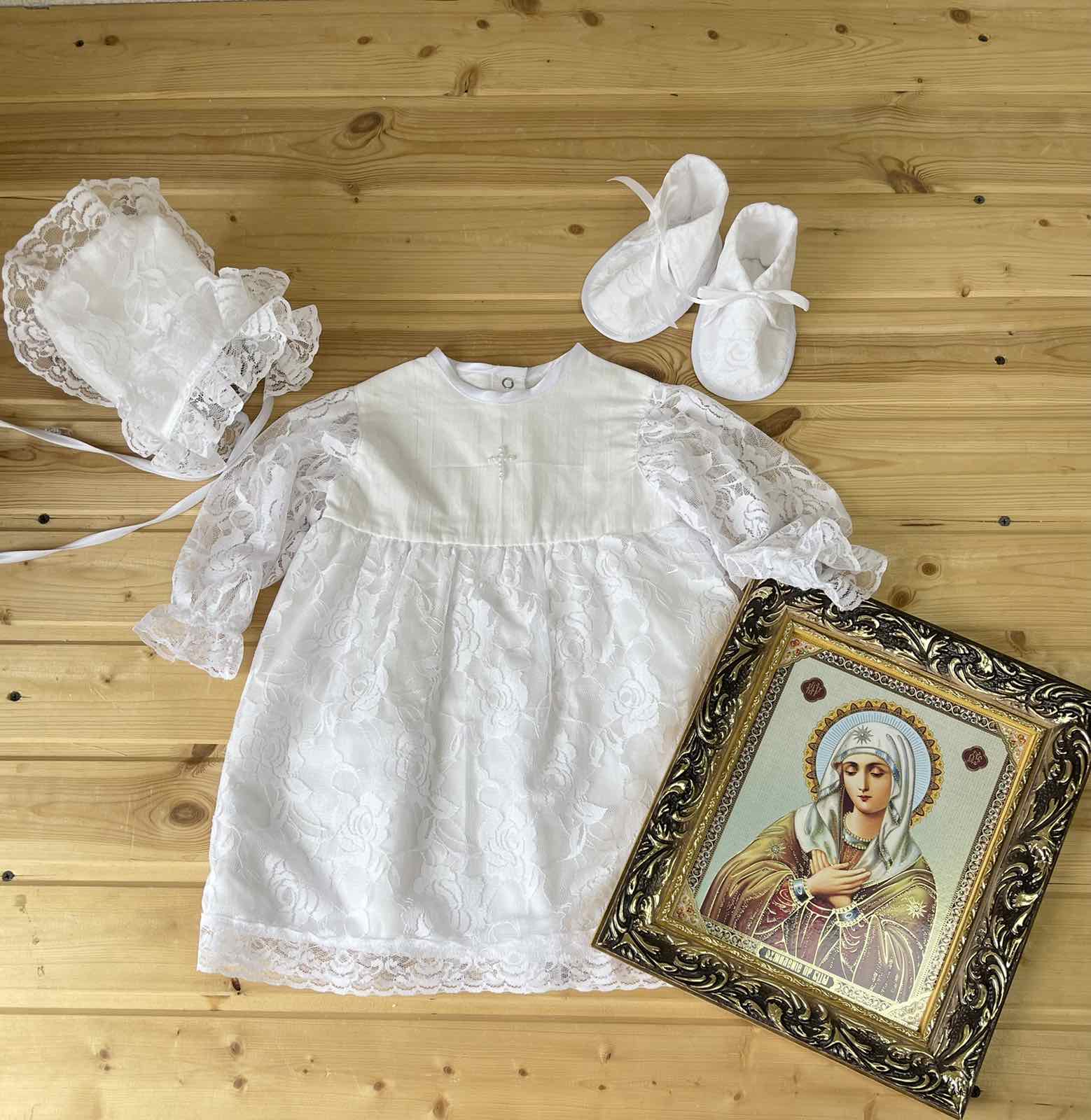 Крестильный набор "Белая Роза" без имени