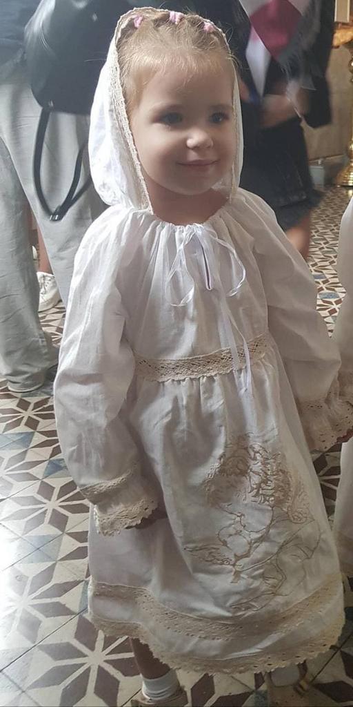 Крестильное платье Пшеничное с капюшоном