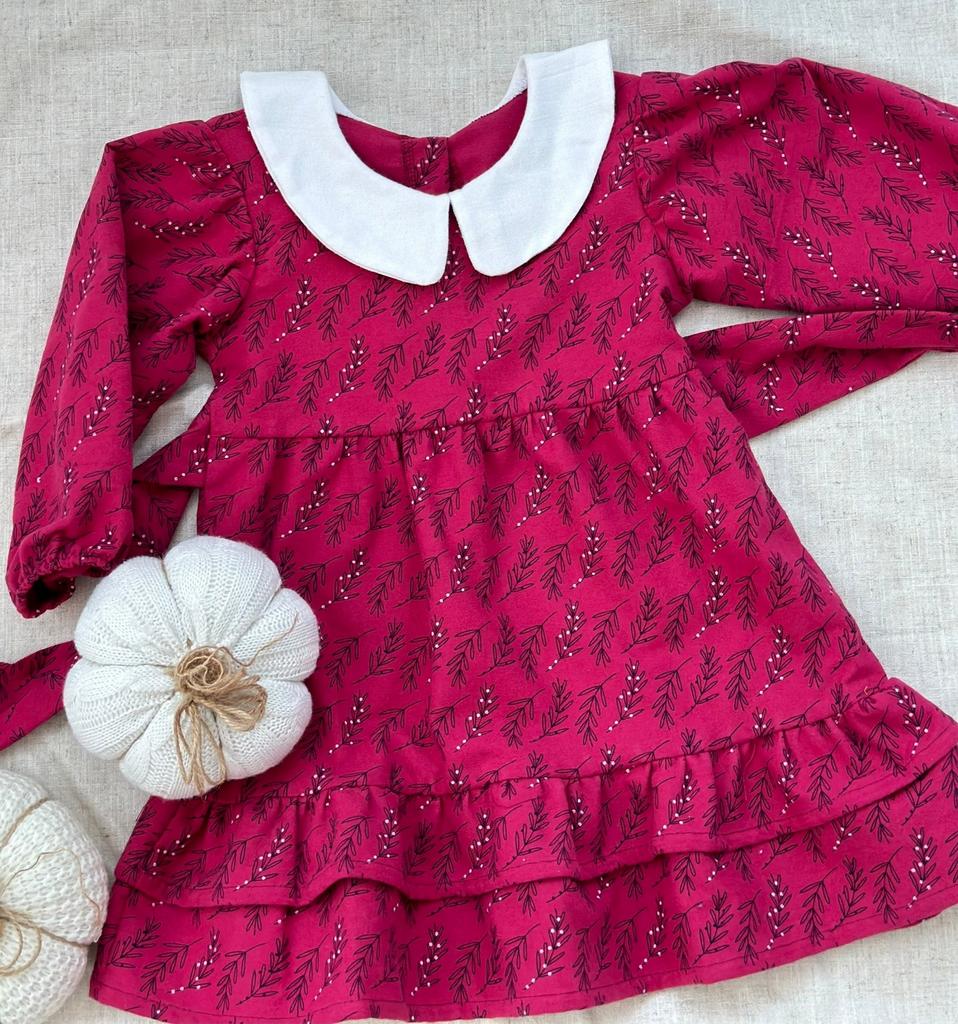 Нарядное фланелевое платье