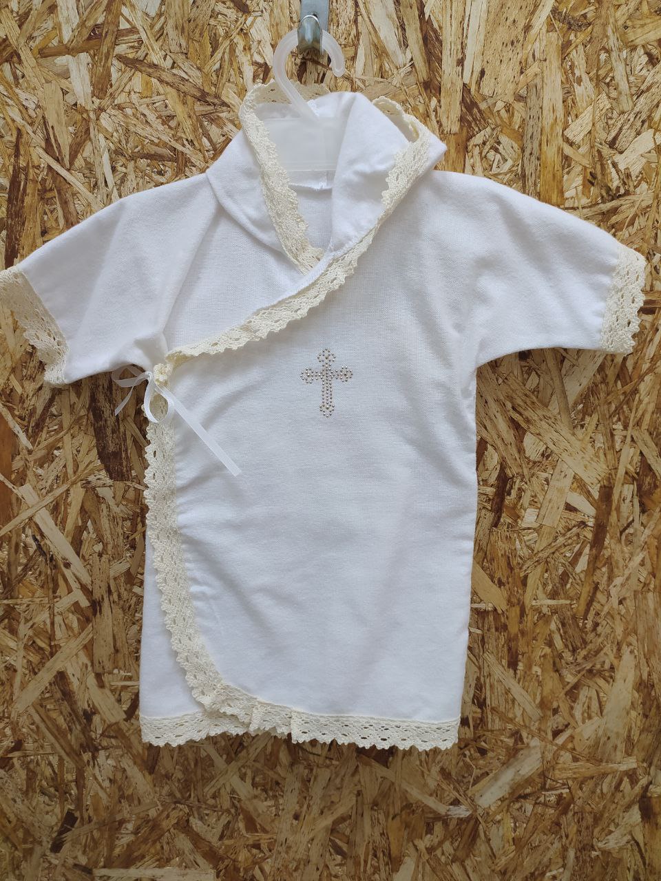 крестильная рубашка крест стразы