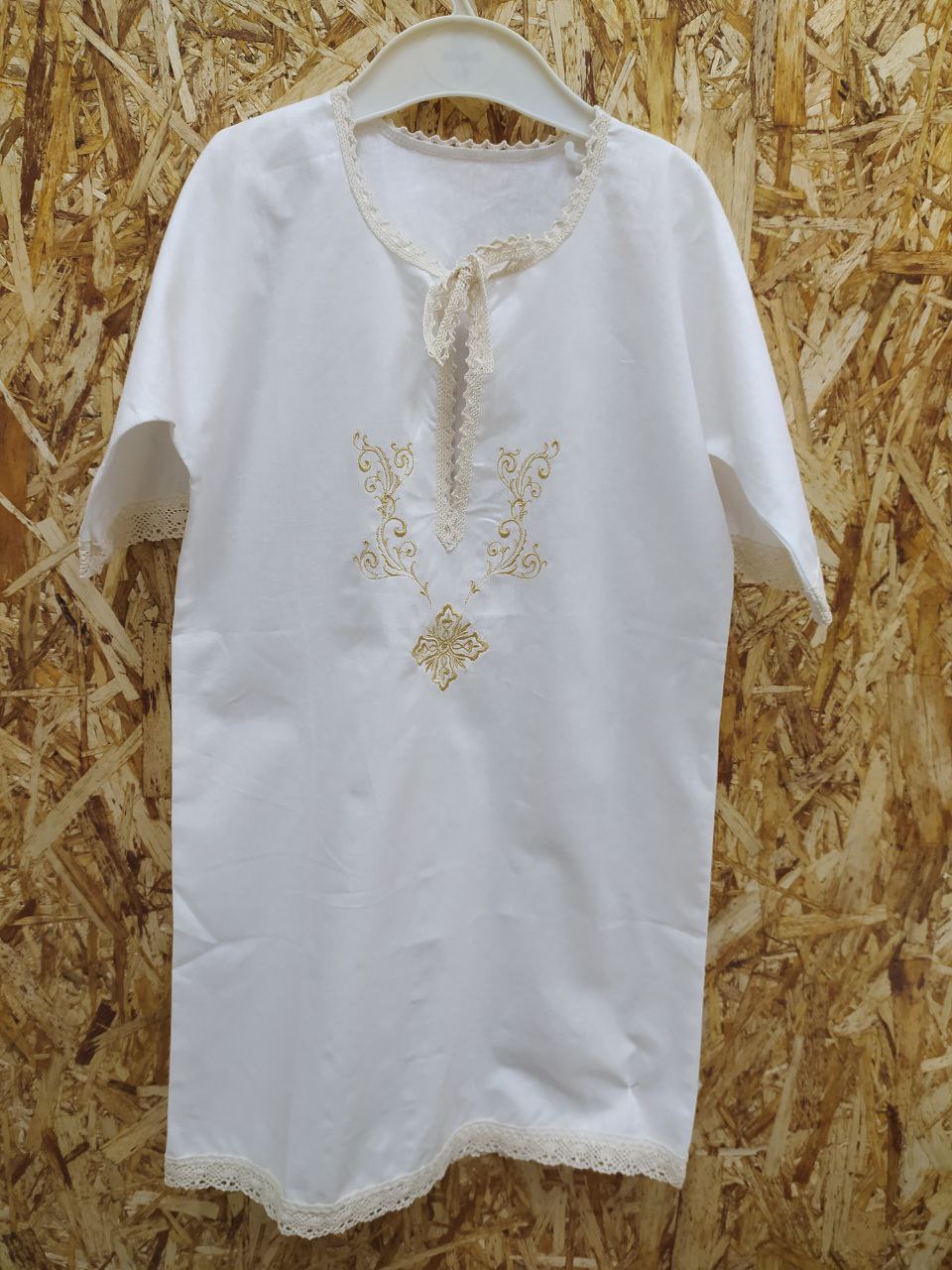Крестильная рубашка вышивка спереди