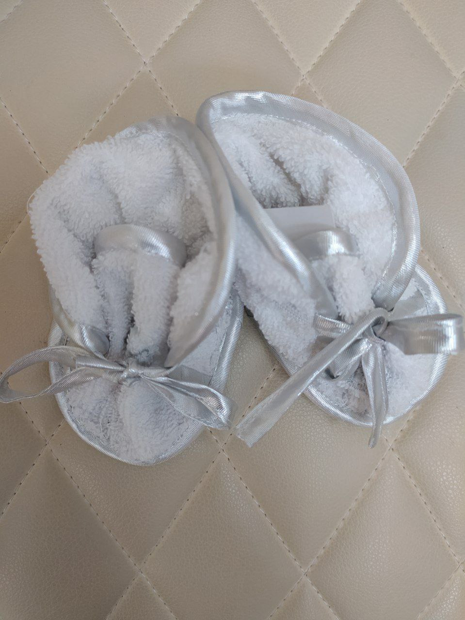 Пинетки для крещения серебряная отделка