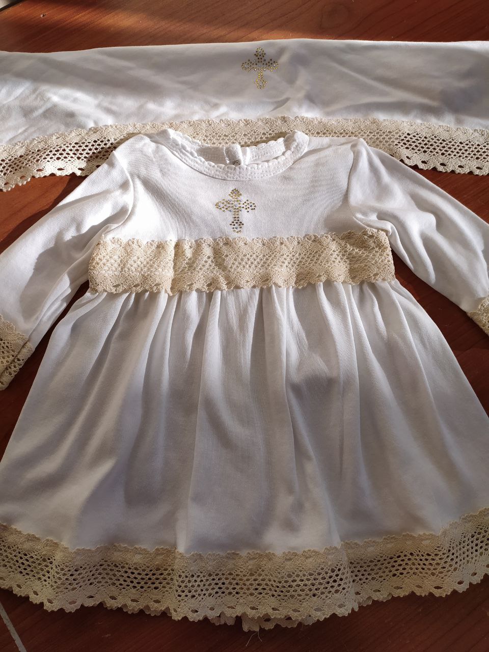 Крестильное платье с косынкой