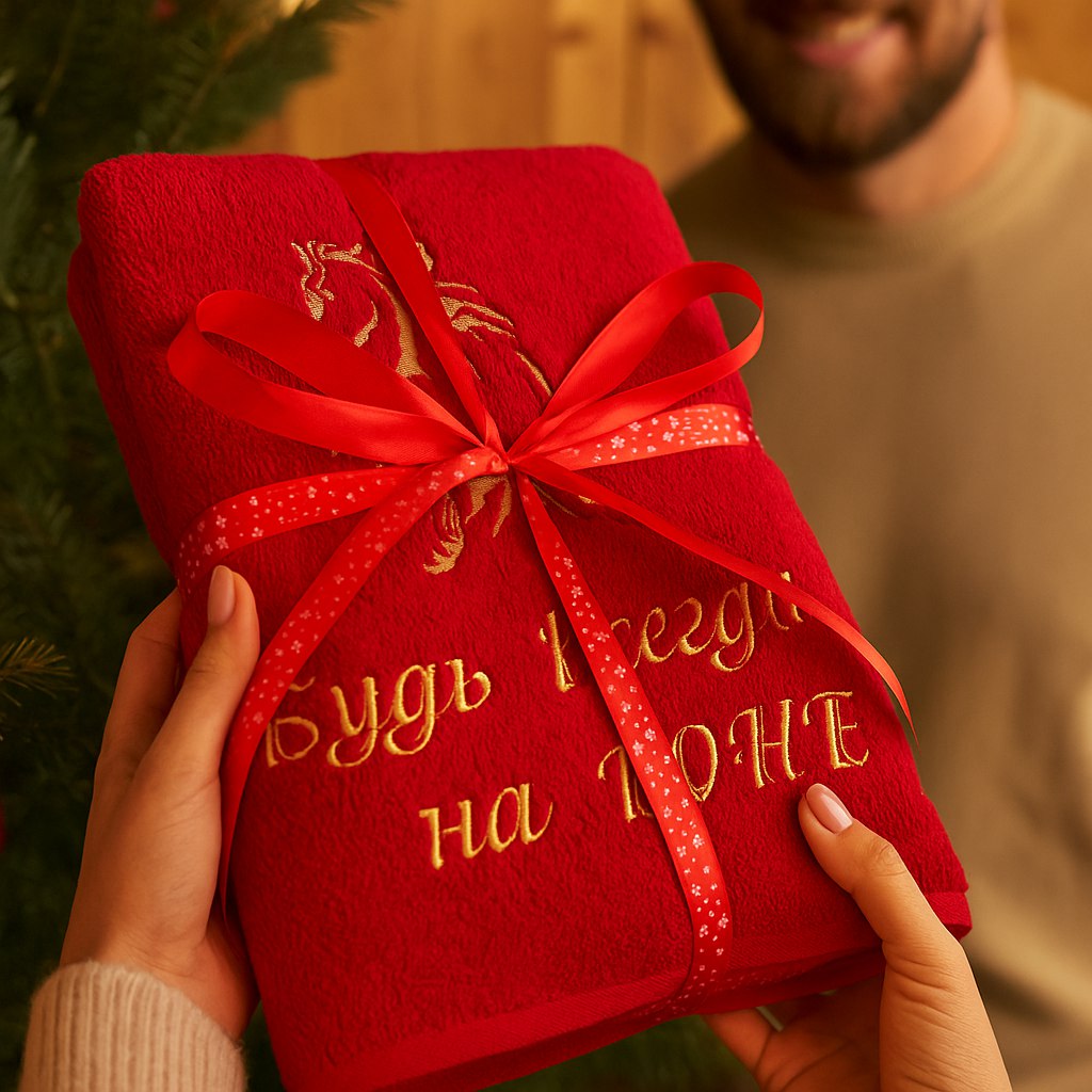 Полотенце с вышивкой символ года "На Коне"