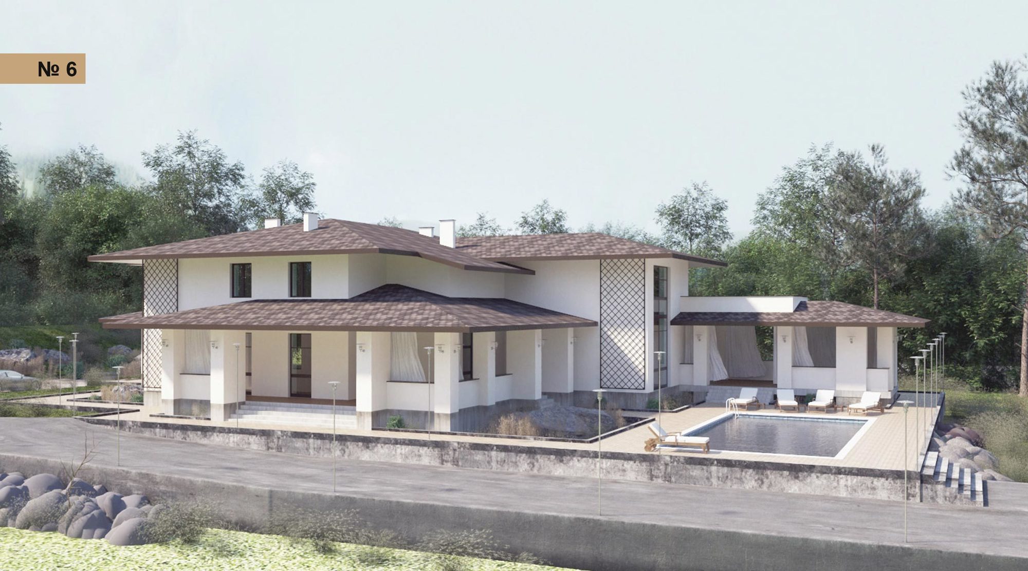 Двухэтажный загородный дом