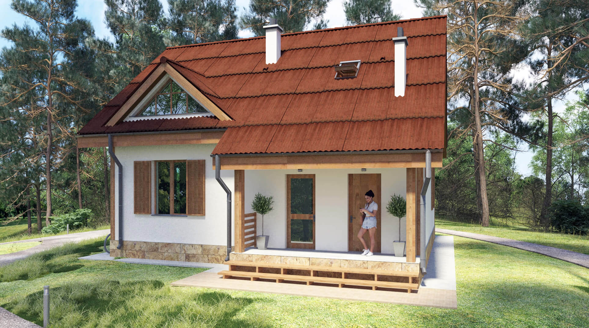 №7 Двухэтажный дом с мансардным этажом