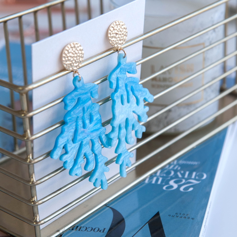 Серьги Кораллы красные