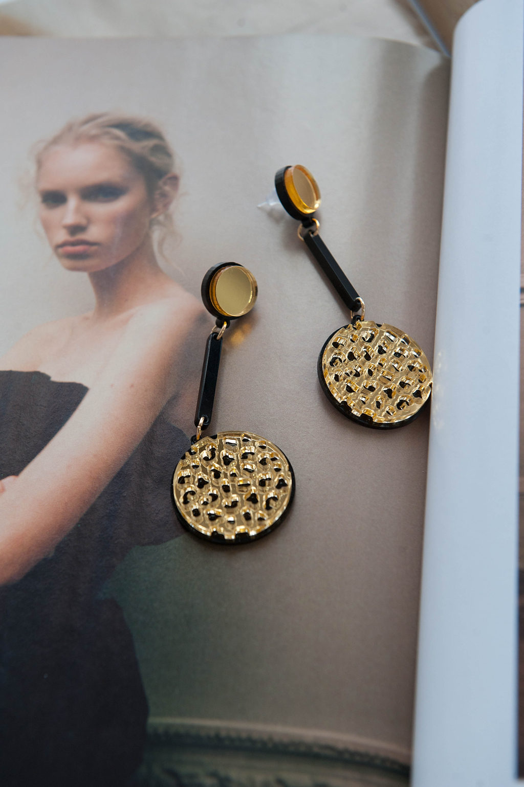 Серьги Пантера удлиненные