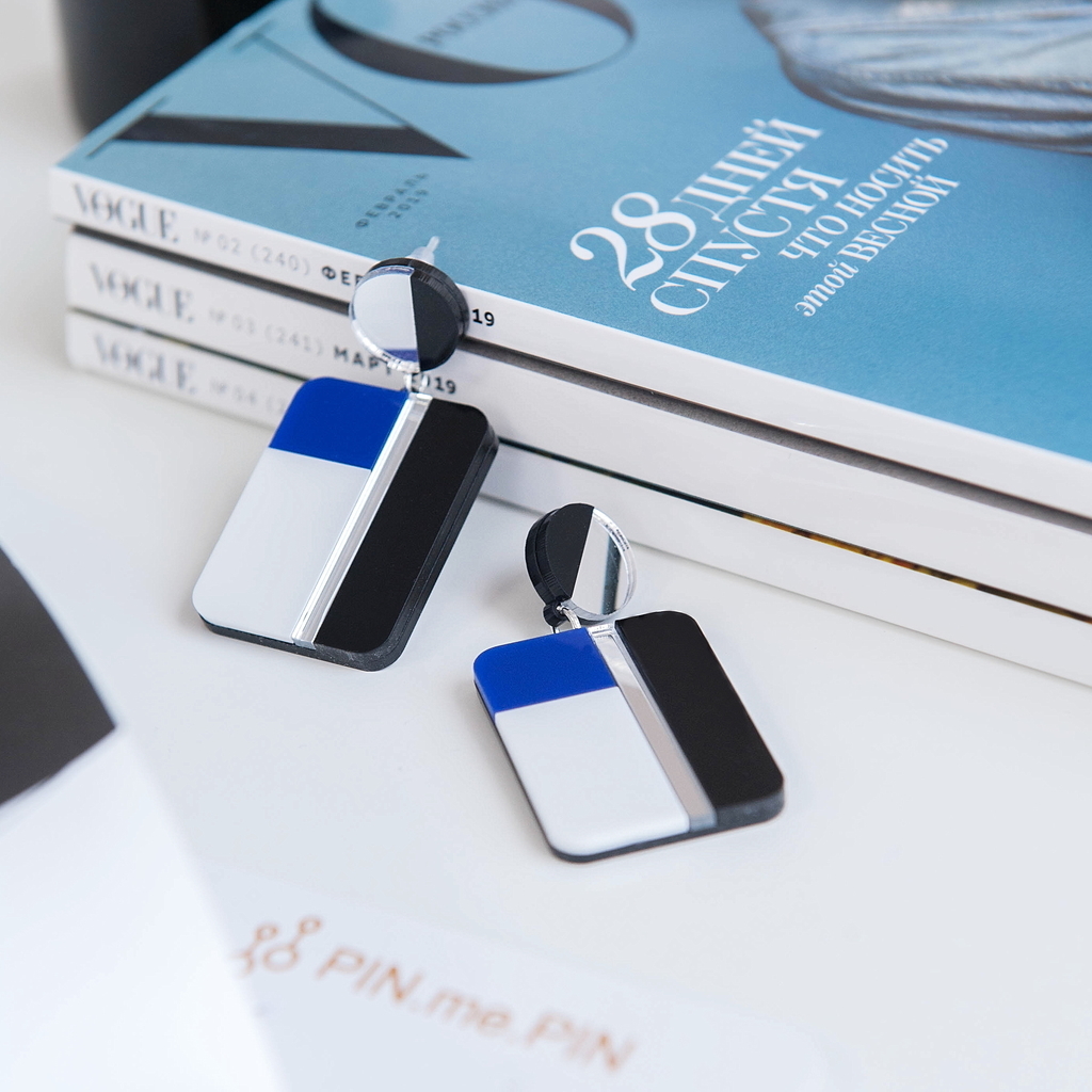 Серьги Мозаика синие