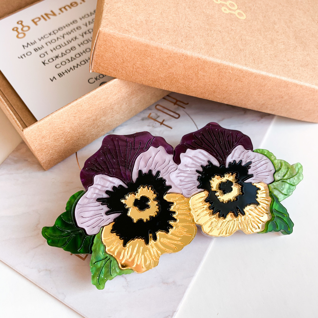 Брошь Виола двойная