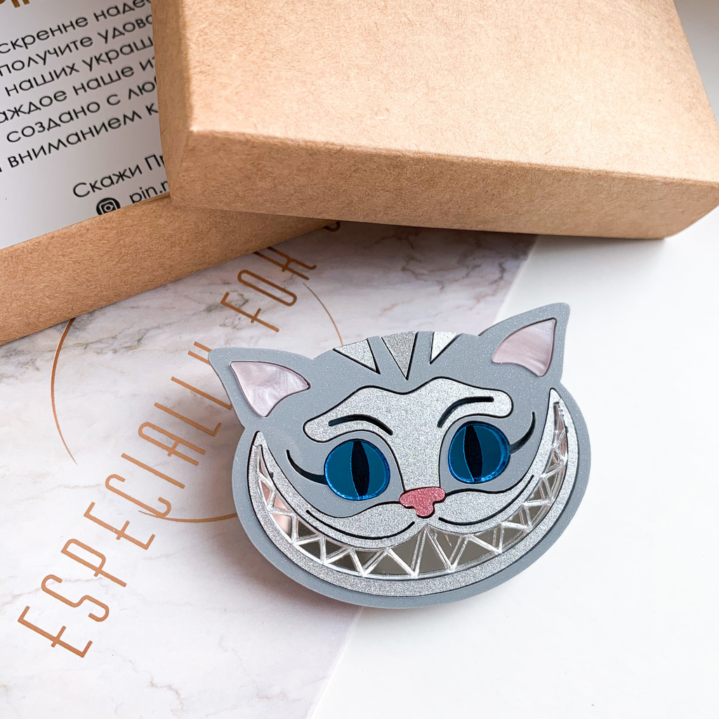 Брошь Чеширский кот