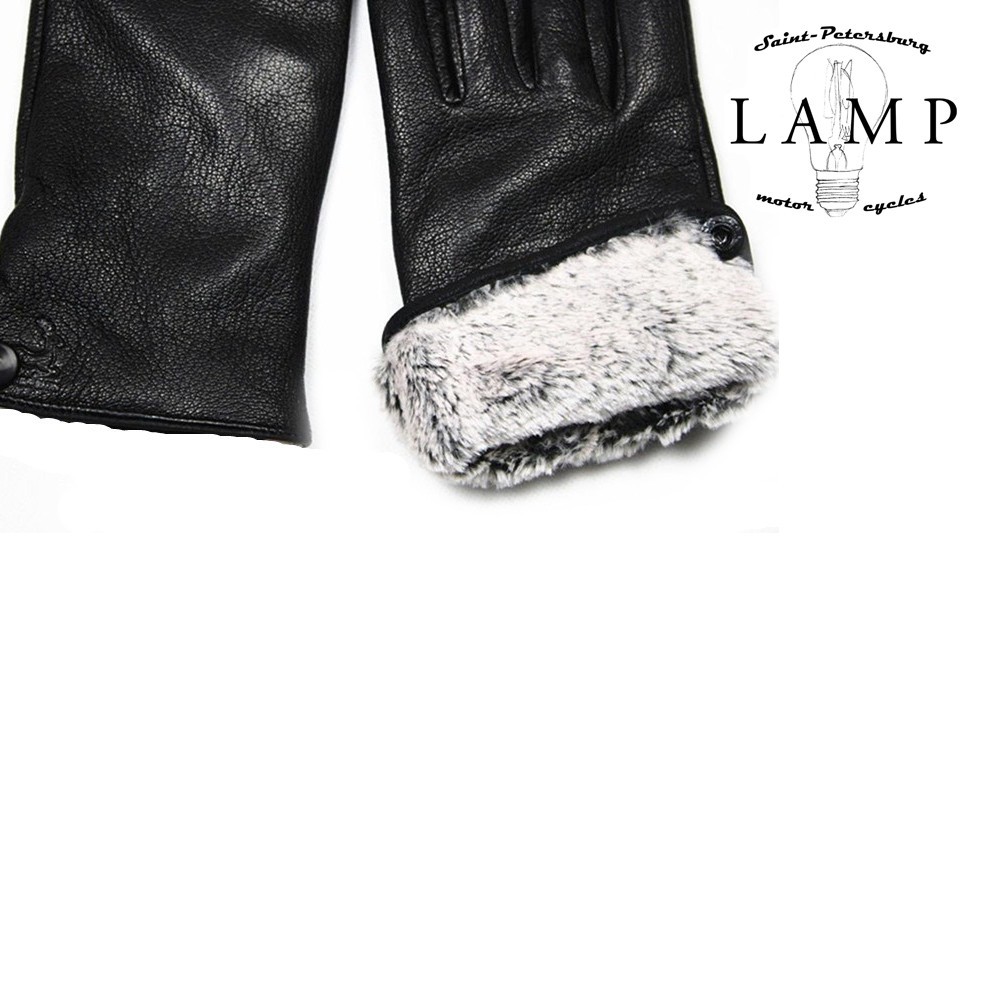 Black leather gloves 119