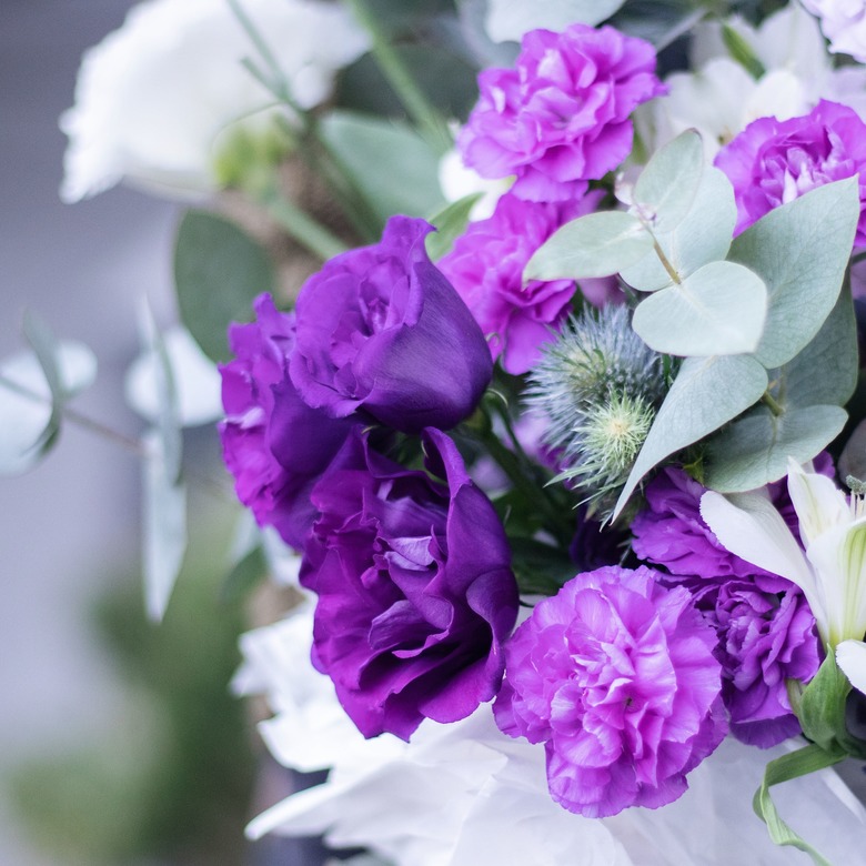 Букет с эустомой, эрингиумом и альстрамерией 0180