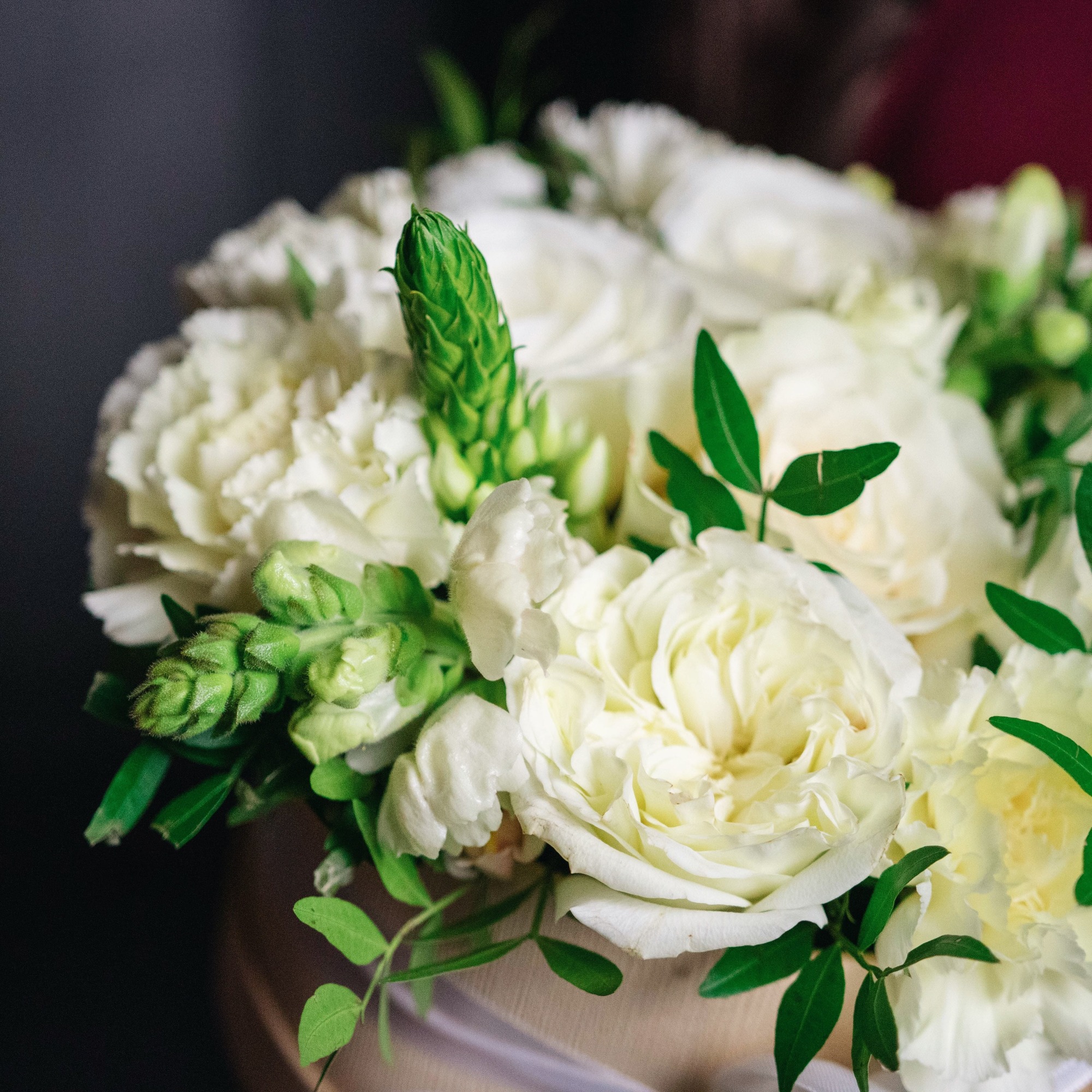 Коробка с розой, орнитогалумом и львиным зевом 0352