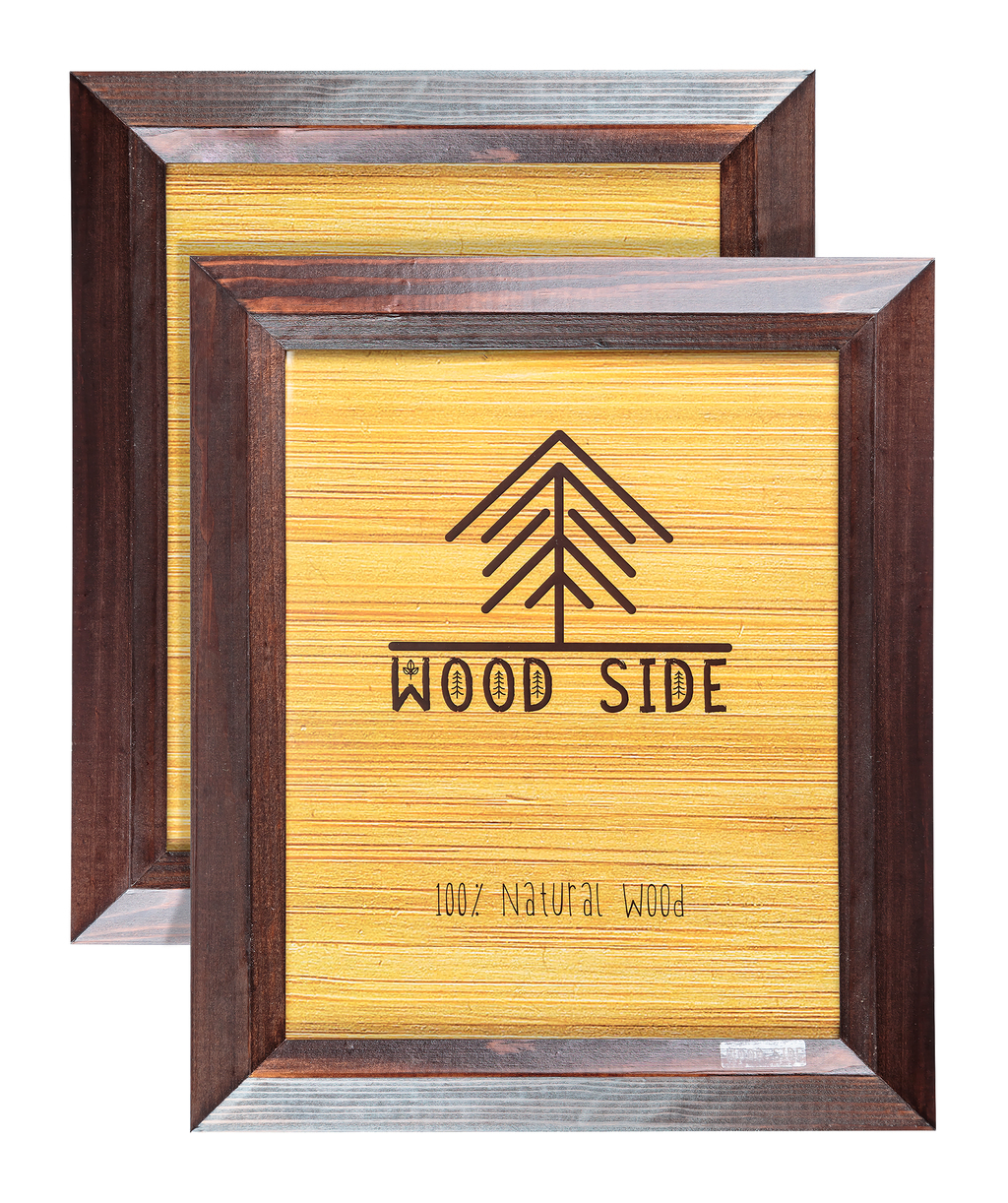 brown beveled molding 8.5x11", set of 2