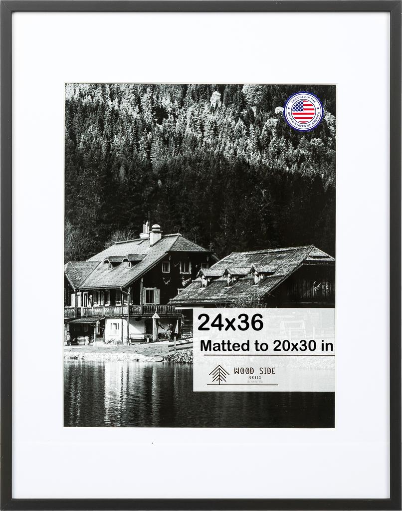 aluminum frame 24x36 with mat 20x30 - black