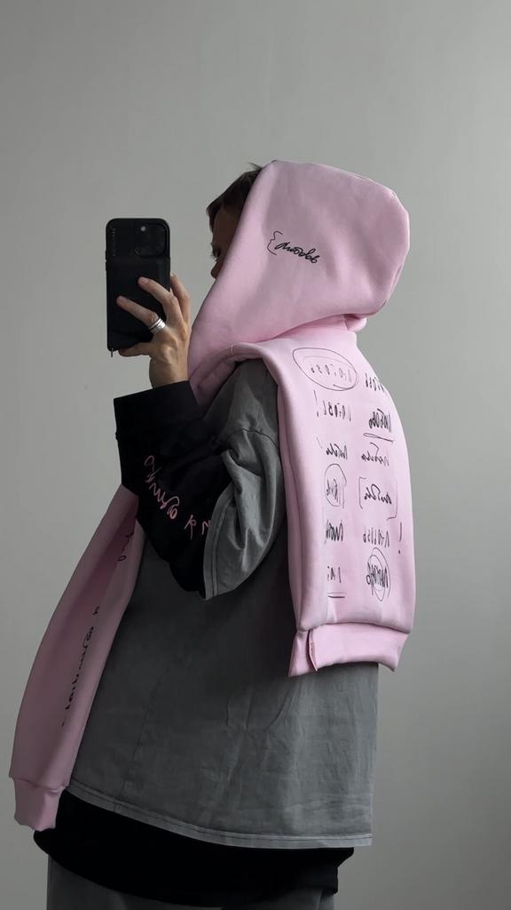 баблгам капюшон с рукавами //любовь любовь любовь