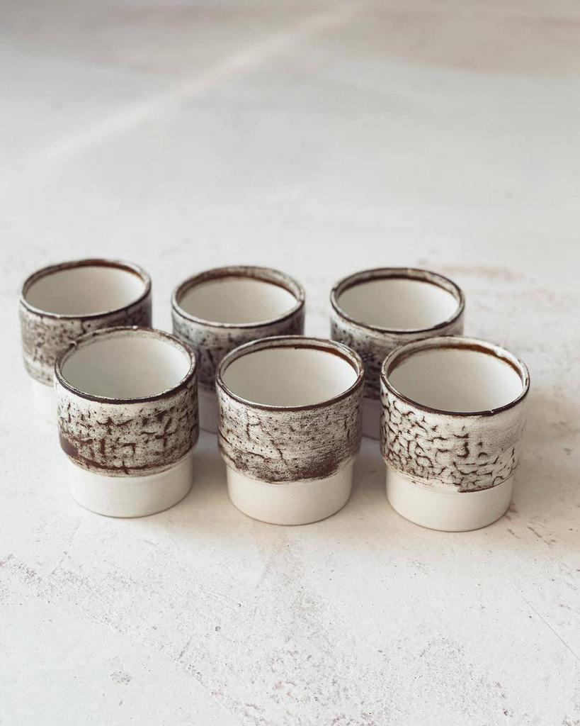 Brown coffee glass "Tetriflat"