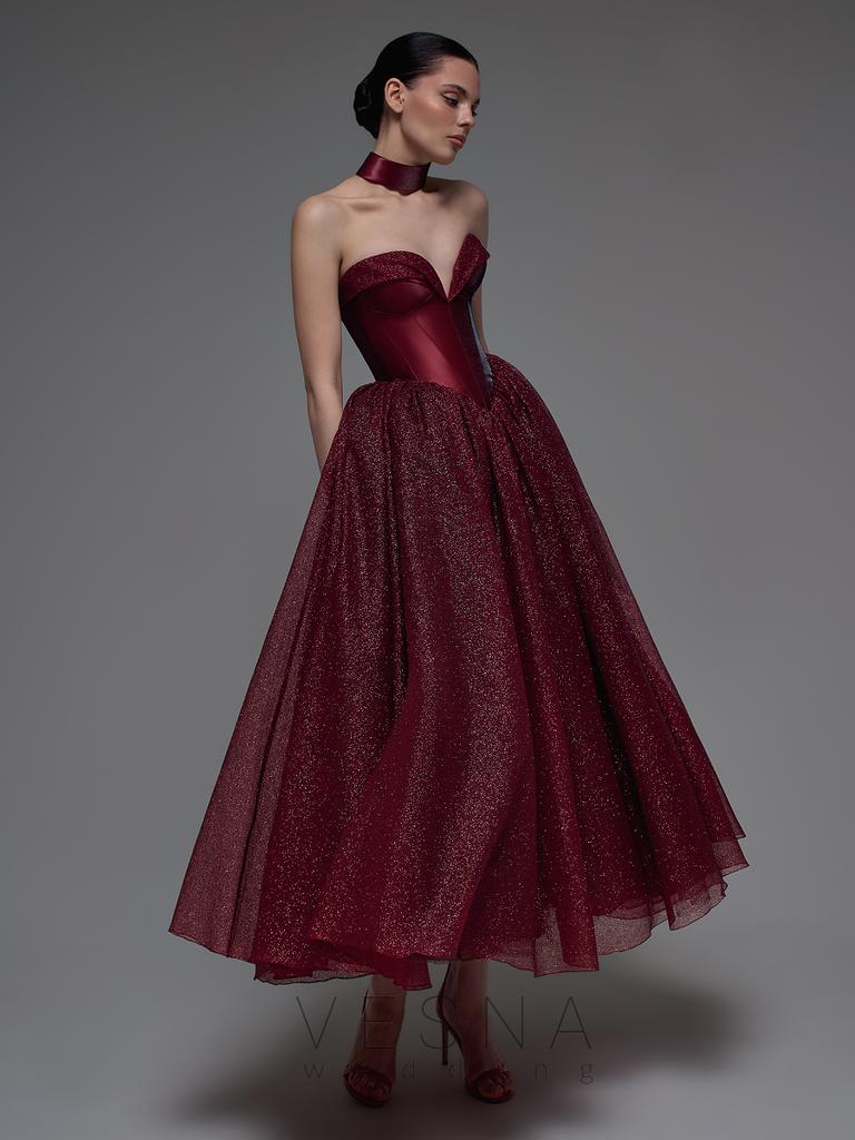 Вечернее платье Анабель Бургунди