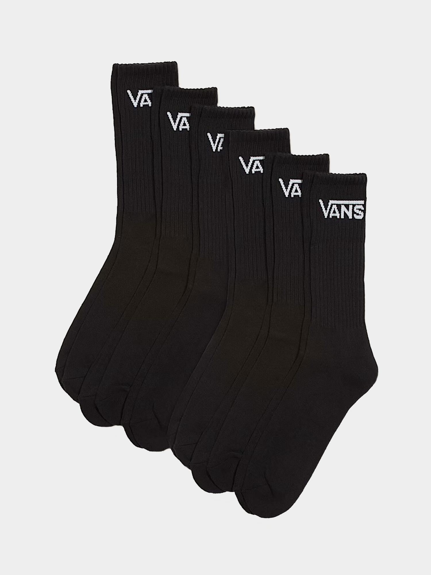 НОСКИ ВЫСОКИЕ VANS CLASSIC CREW BLACK (6 ПАР)