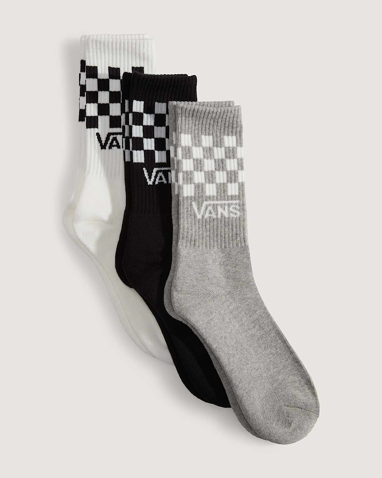 НОСКИ ВЫСОКИЕ VANS CLASSIC CHECK CREW CHECKERBOARD BLACK/WHITE (3 ПАРЫ)