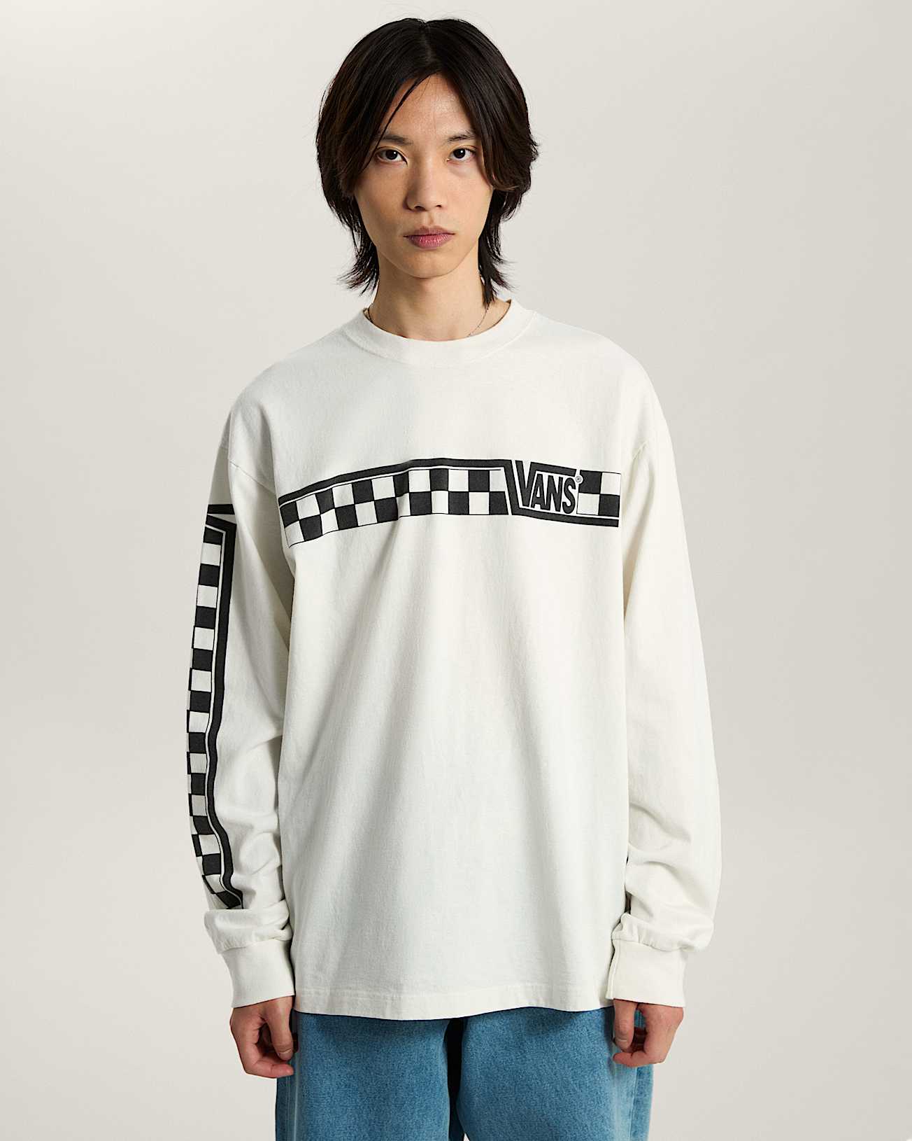 СВИТШОТ МУЖ. VANS RACING LS TEE MARSHMALLOW