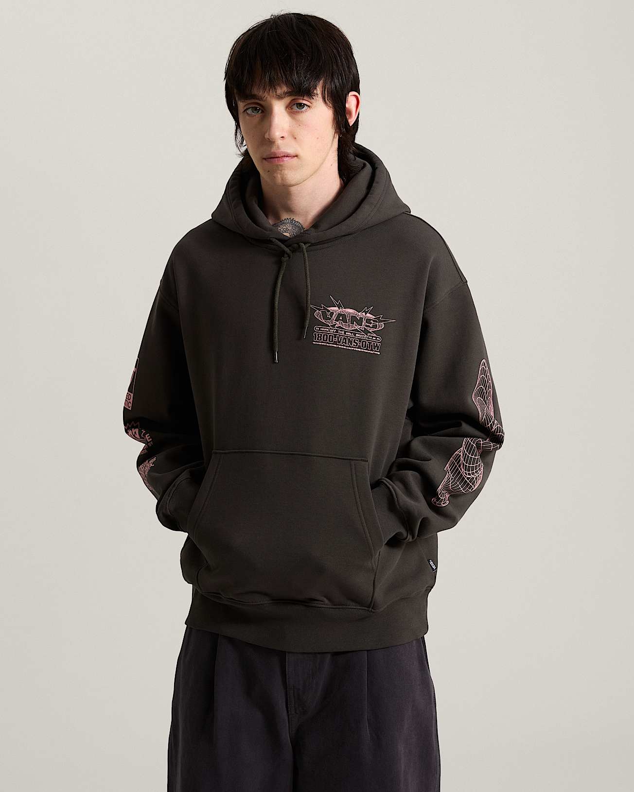 ХУДИ МУЖ. VANS HOTLINE RADIO PULLOVER FADED BLACK