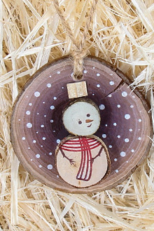 ИГРУШКА ИЗ СРЕЗОВ "СНЕГОВИК"