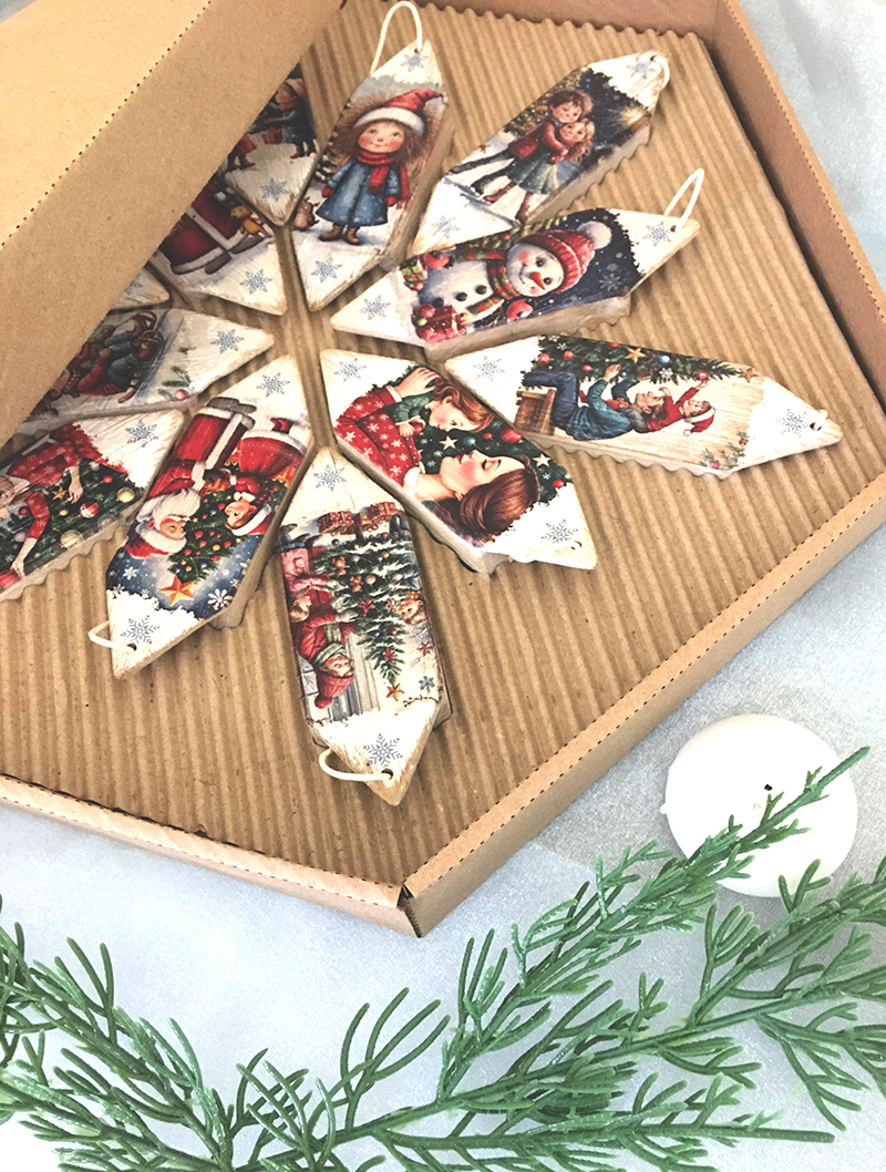 НАБОР ЁЛОЧНЫХ ИГРУШЕК НОВОГОДНИЕ СЮЖЕТЫ