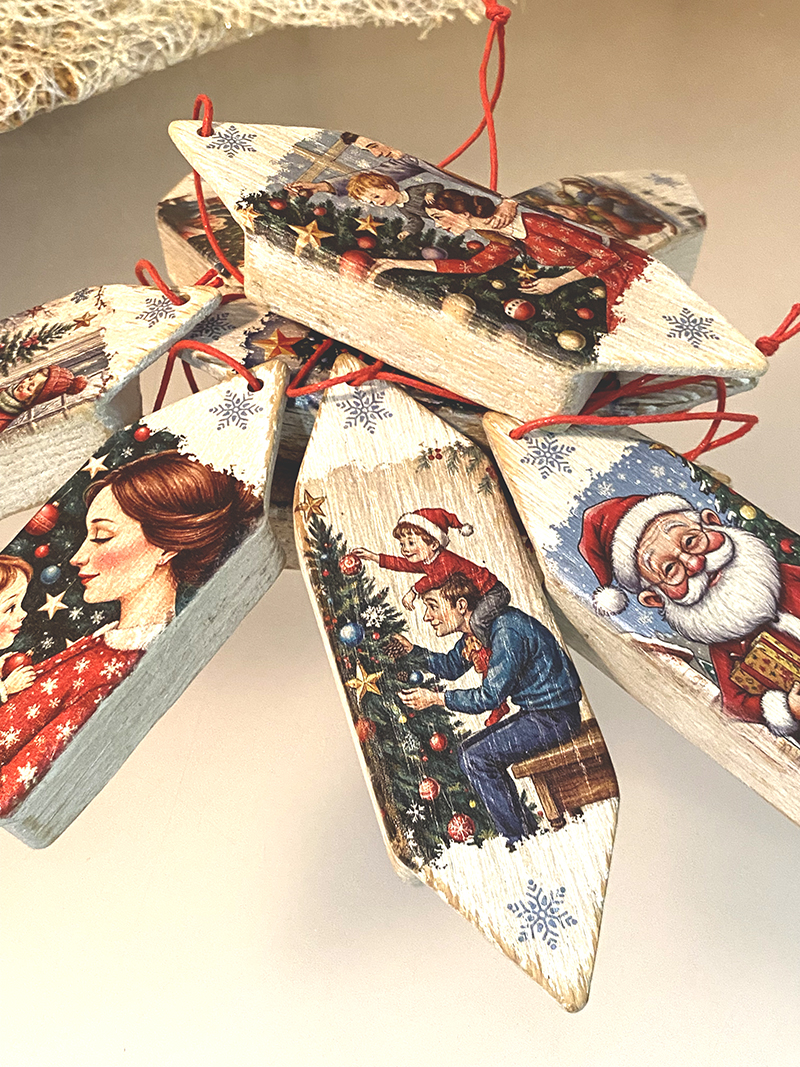 НАБОР ЁЛОЧНЫХ ИГРУШЕК НОВОГОДНИЕ СЮЖЕТЫ