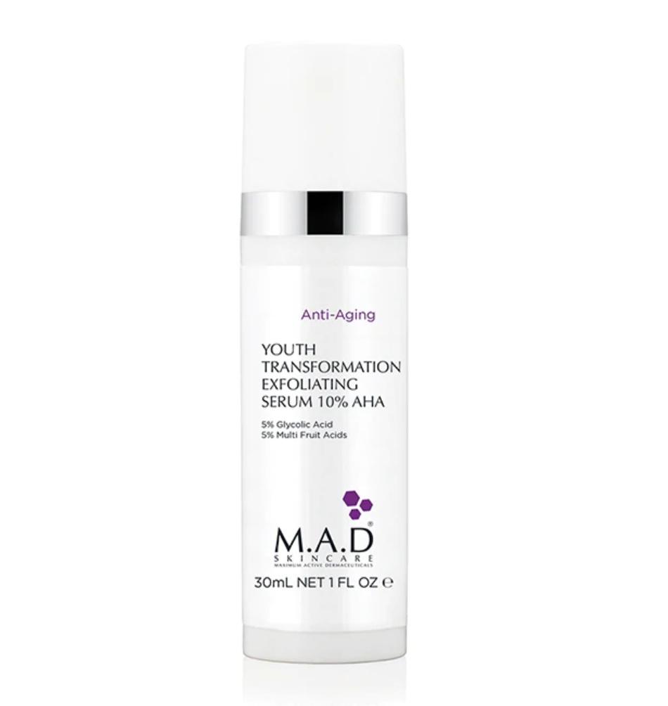 M.A.D SKINCARE Youth Transformation Exfoliating Serum 10% AHA – Омолаживающая и обновляющая сыворотка с 10% AHA кислотами, 30 гр