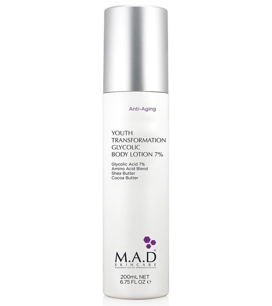 M.A.D Youth Transformation Glycolic Body Lotion 7% — Омолаживающий лосьон для тела с 7% гликолевой кислотой, 200 мл