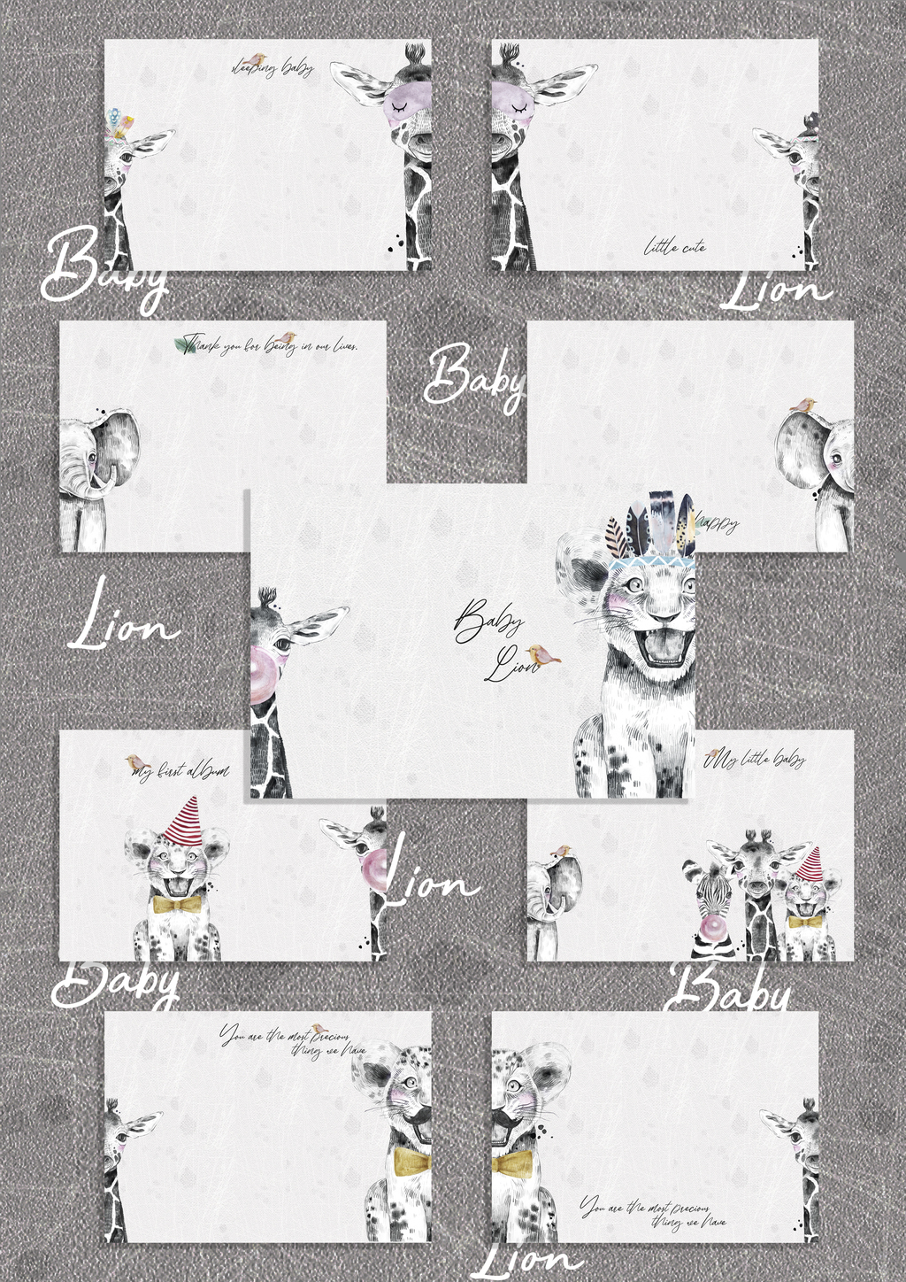 Набор цифровых страниц Baby Lion