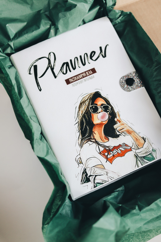 Планнер со съёмными тетрадями с девушкой на обложке