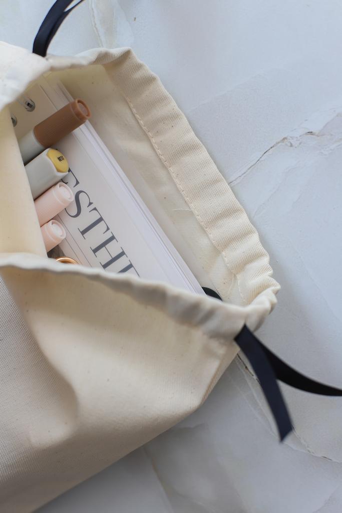 Мешочек для хранения ежедневника/канцелярии из плотного, неотбеленного хлопка  28см*23см