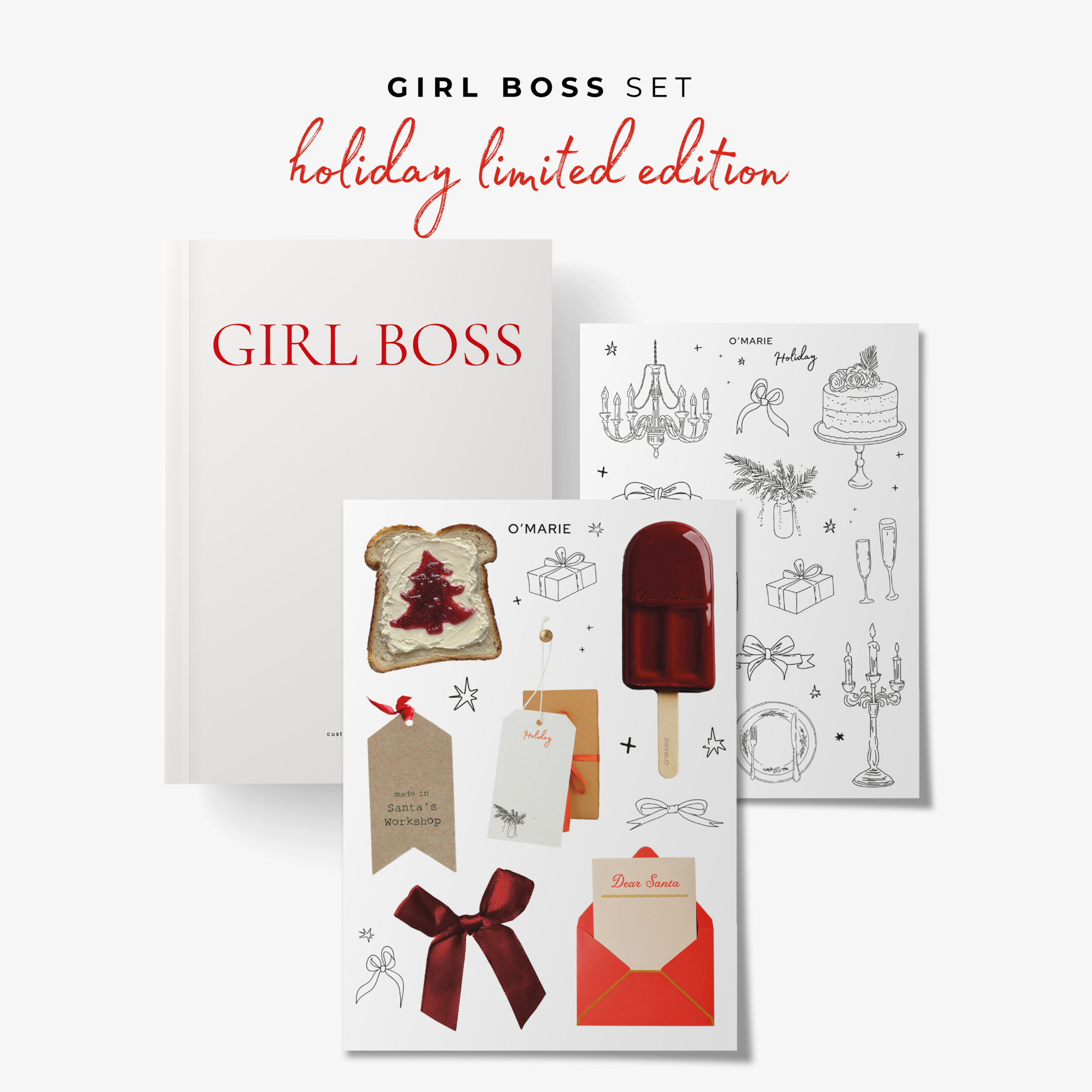 Лимитированная версия! Планнер для записей в мягком переплете GIRL BOSS HOLIDAY  SET + 2 стикерпака внутри. Кастомизируй свою обложку!