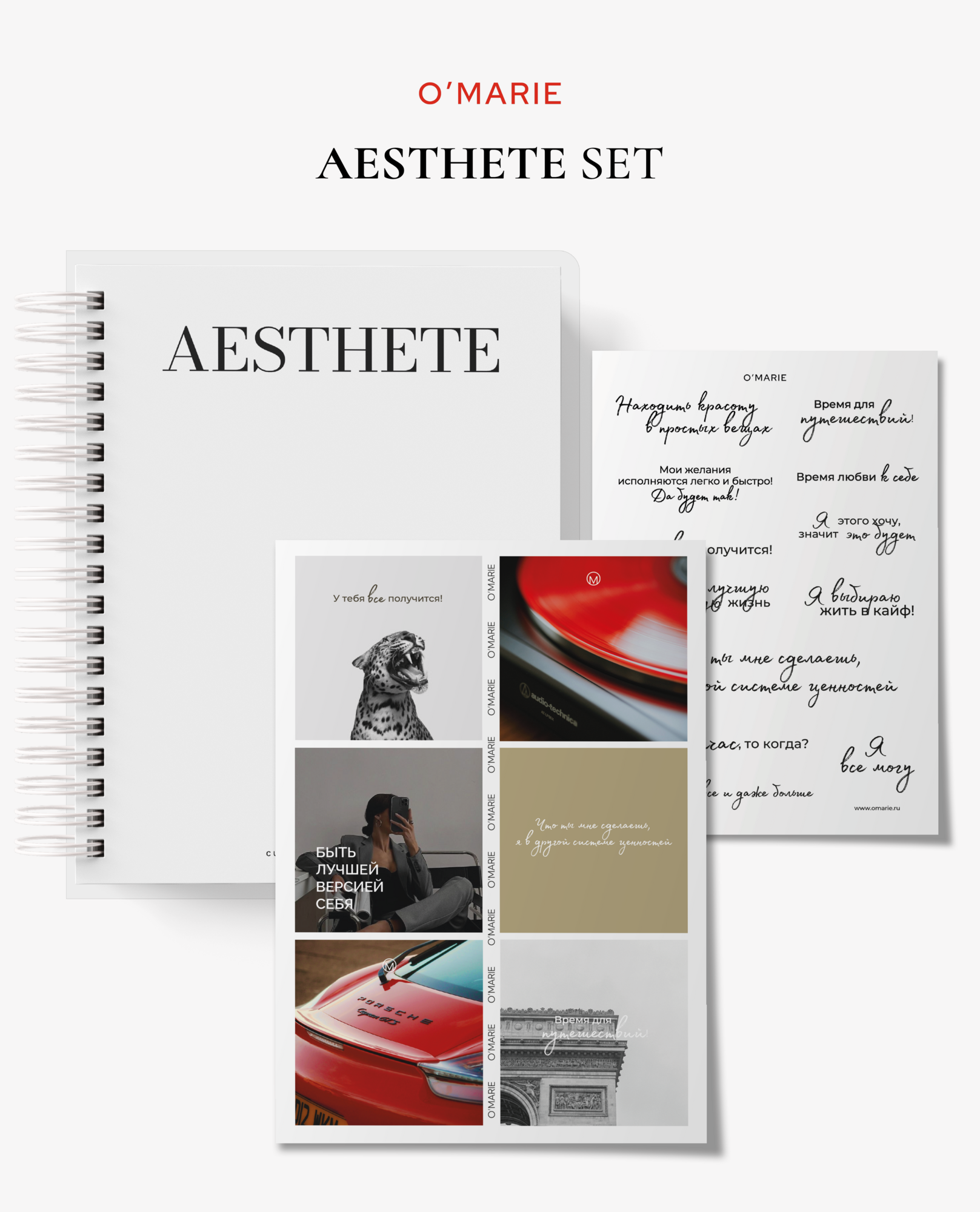 Ежедневник из коллекции Aesthete с блоком в точку. Aesthete Set + 2 стикерпака