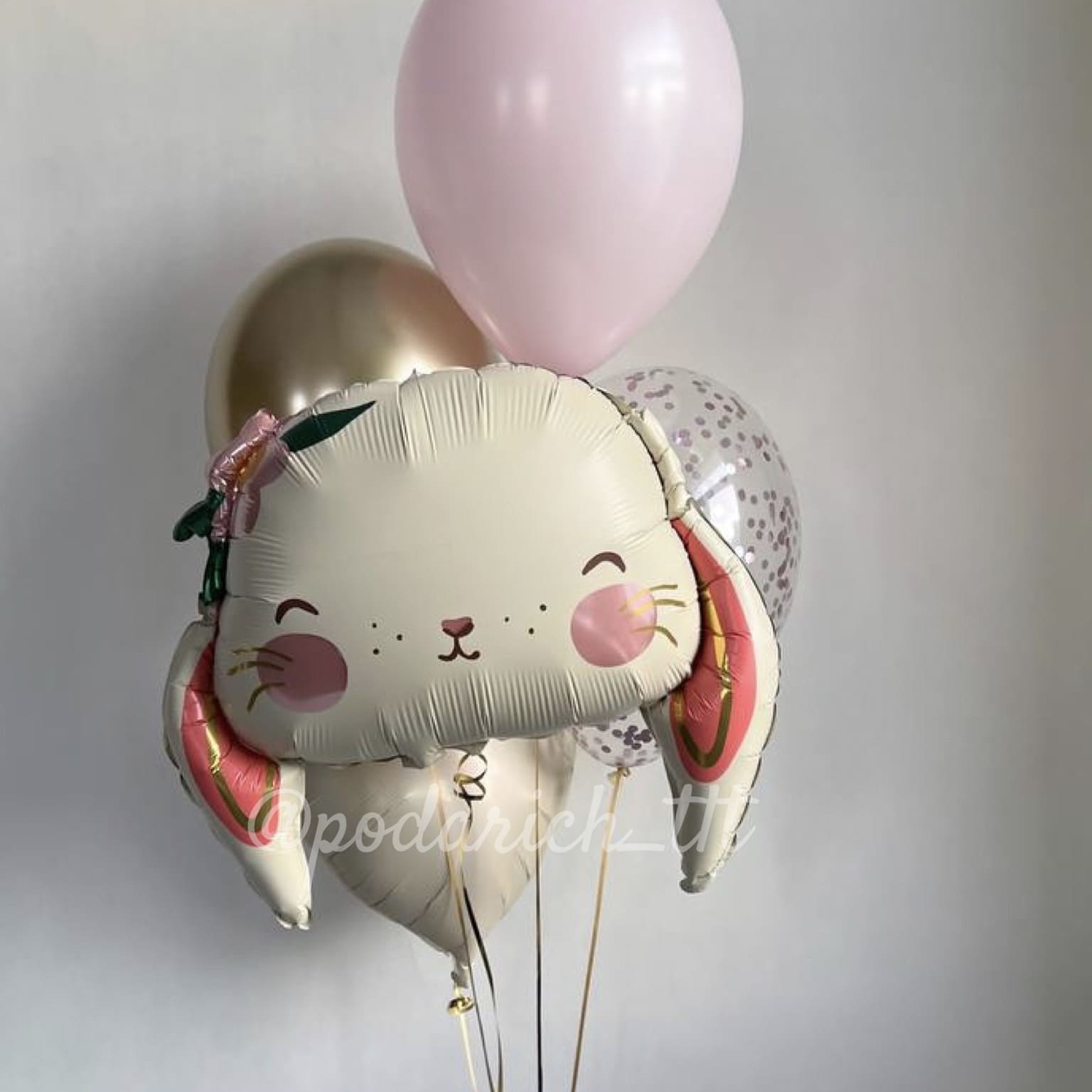 фотография на сером фоне шарики для девочки