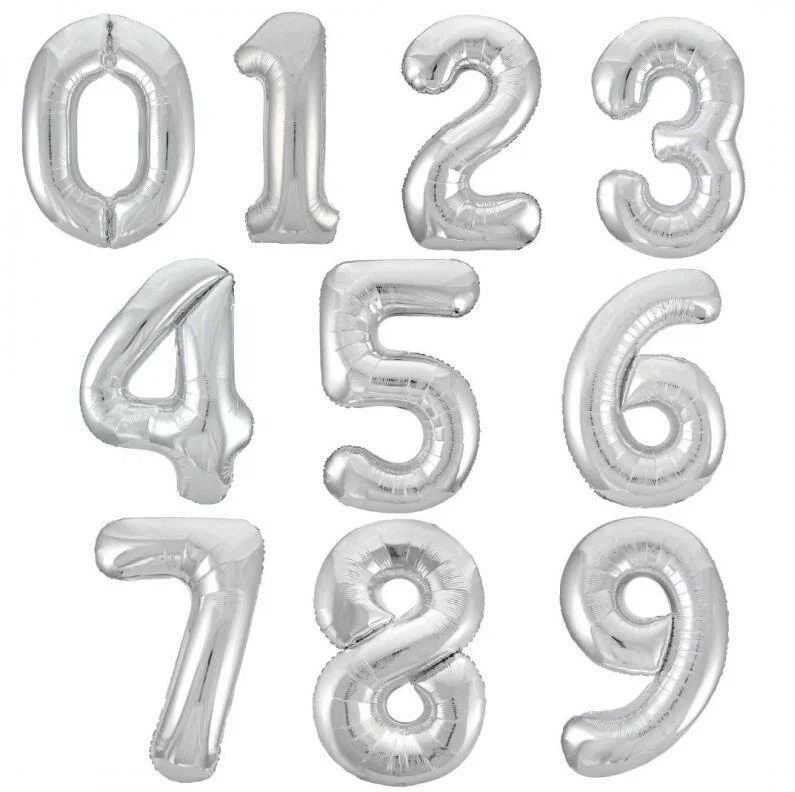 Фольгированные цифры (Серебристый)
