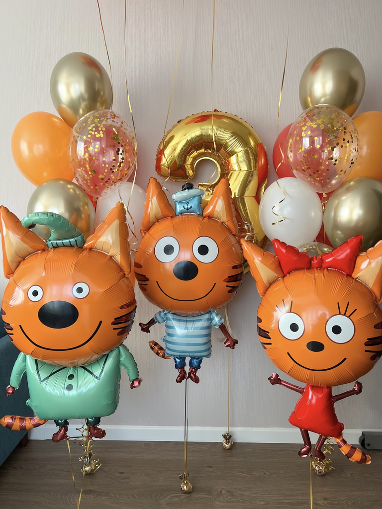 Сет из шаров на детский день рождения "Три кота"