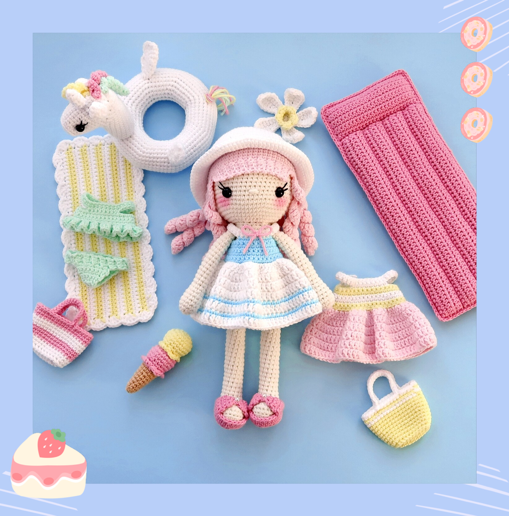 МК куколка Санни + набор пляж