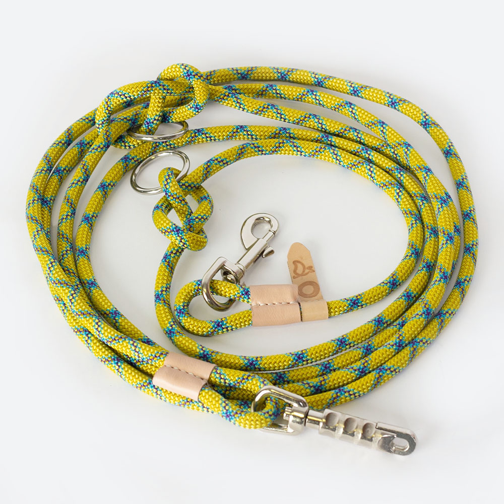 Желтый пестрый поводок-перестежка